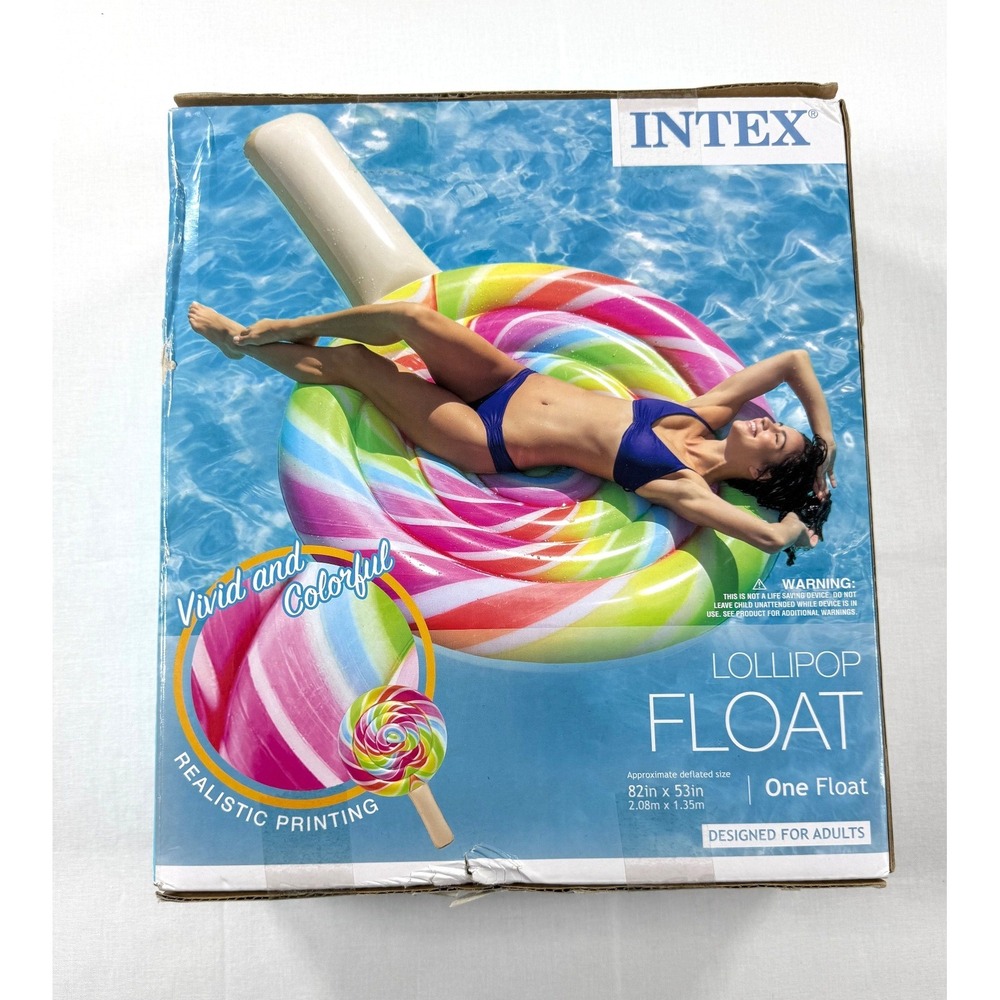 Intex Lollipop Float Inflatable Pool Lake Beach Lounger Multi Color 58754EP